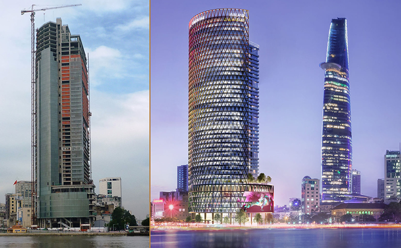 Hiện trạng tiến độ tòa tháp dự án IFC One Saigon do Viva Land phát triển vào thời điểm tháng 4/2022