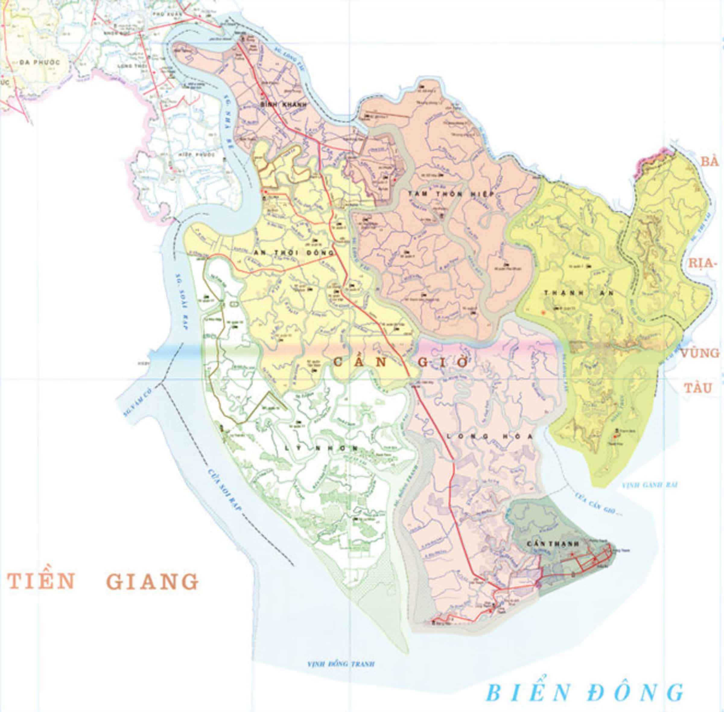Bản đồ khu vực thành phố Hồ Chí Minh - Bản đồ huyện Cần Giờ