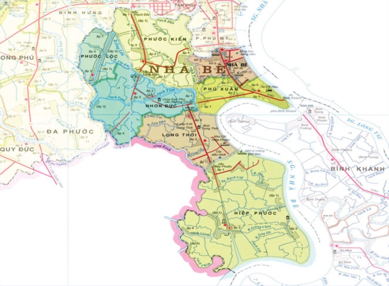 Bản đồ khu vực thành phố Hồ Chí Minh - Bản đồ huyện Nhà Bè