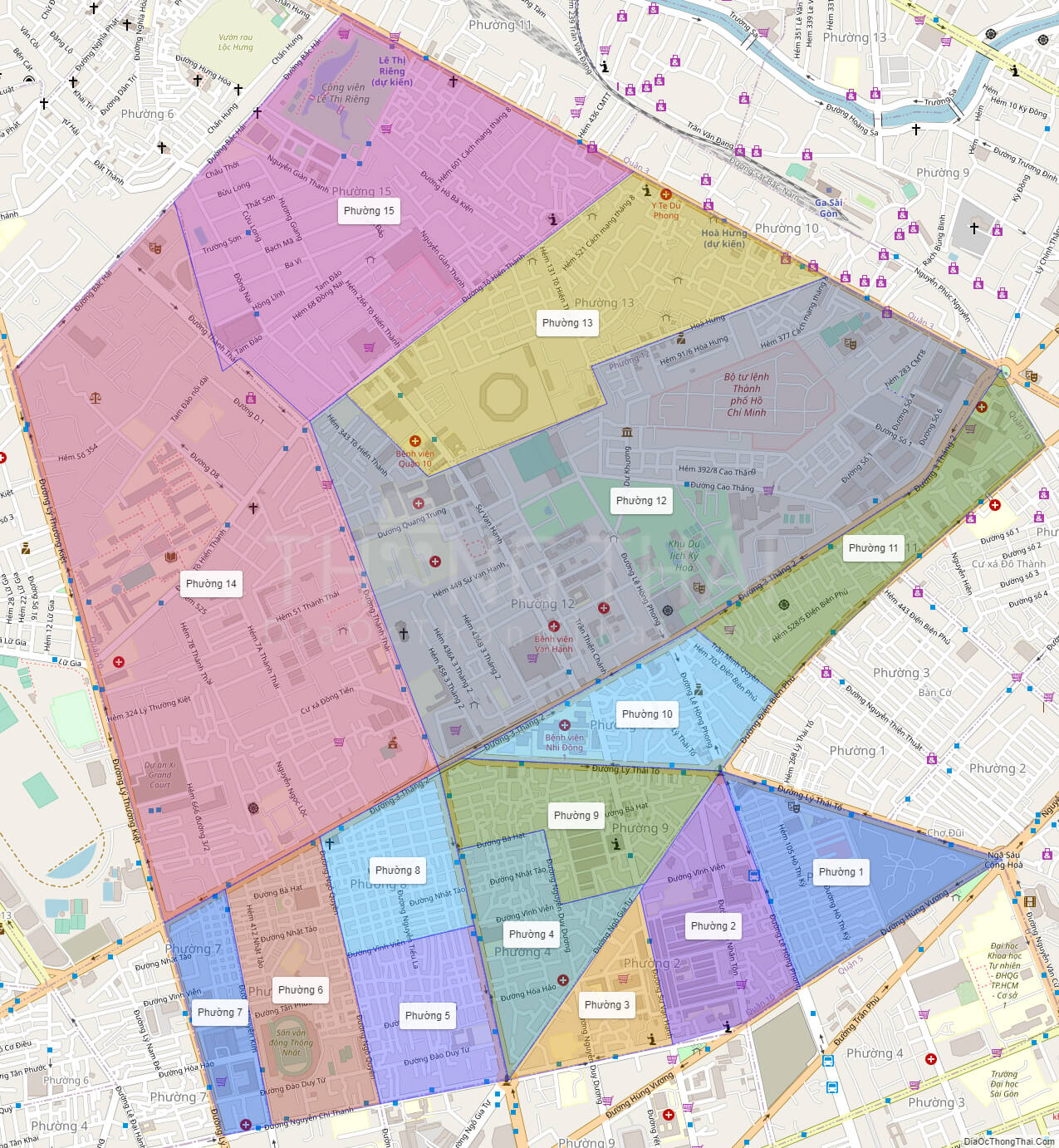 Bản đồ khu vực thành phố Hồ Chí Minh năm 2022 - Bản đồ Quận 10