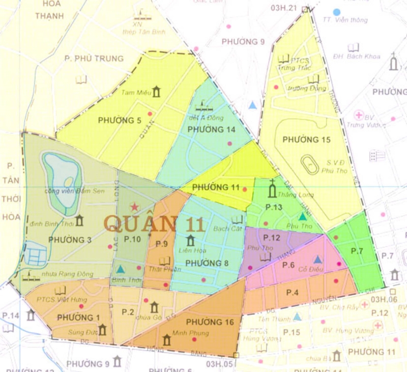 Bản đồ khu vực thành phố Hồ Chí Minh năm 2022 - Bản đồ Quận 11