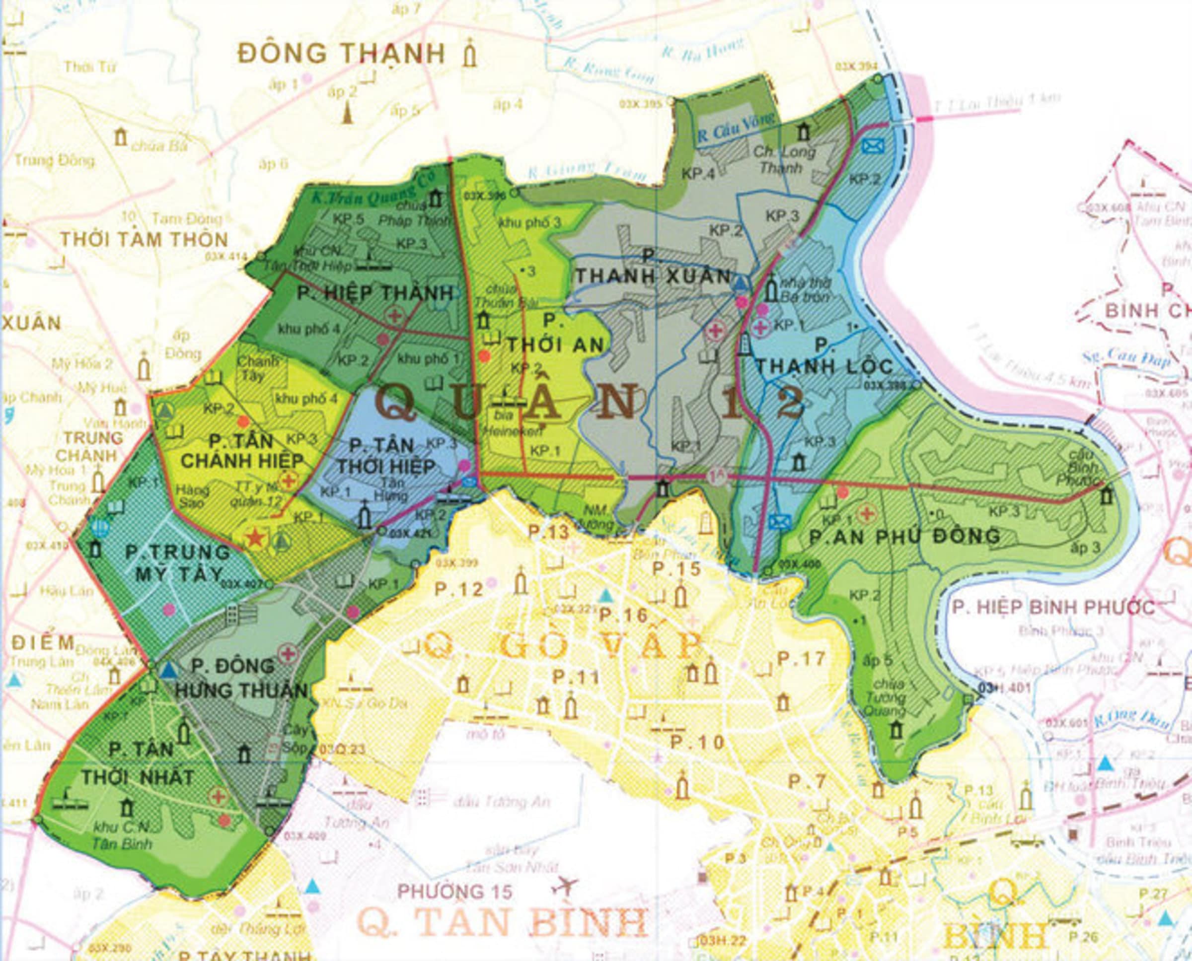 Bản đồ khu vực thành phố Hồ Chí Minh năm 2022 - Bản đồ Quận 12