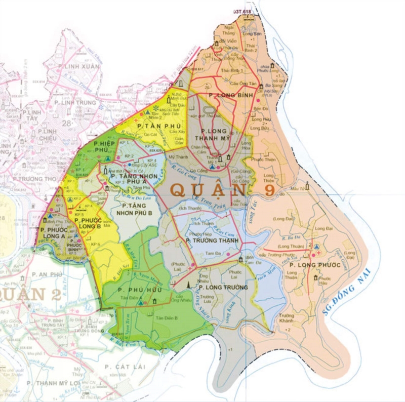Bản đồ khu vực thành phố Hồ Chí Minh năm 2022 - Bản đồ Quận 9